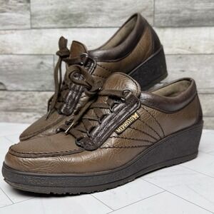 Mephisto Wedge Oxford Shoes - Women's 7.5 - Brown Leather Lace-Up